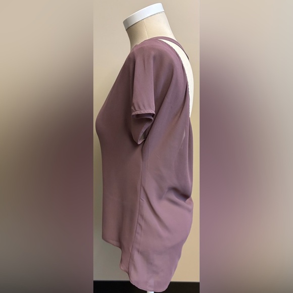 Naked Zebra Dusty Rose backless Short Sleeve Feminine Blouse women's size Small - Picture 3 of 8